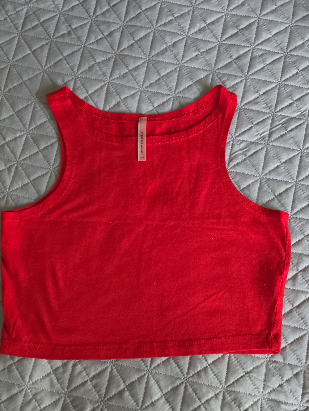 Sleek Red Ribbed Crop Tank